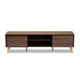 Baxton Studio Landen Mid-Century Modern Walnut Brown and Gold Finished Wood TV Stand WHI-LV10TV1013WI-Columbia-Gold-TV