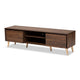 Baxton Studio Landen Mid-Century Modern Walnut Brown and Gold Finished Wood TV Stand WHI-LV10TV1013WI-Columbia-Gold-TV