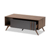 Baxton Studio Naoki Modern and Contemporary Two-Tone Grey and Walnut Finished Wood 1-Drawer Coffee Table