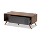 Baxton Studio Naoki Modern and Contemporary Two-Tone Grey and Walnut Finished Wood 1-Drawer Coffee Table
