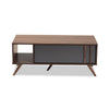 Baxton Studio Naoki Modern and Contemporary Two-Tone Grey and Walnut Finished Wood 1-Drawer Coffee Table