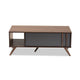 Baxton Studio Naoki Modern and Contemporary Two-Tone Grey and Walnut Finished Wood 1-Drawer Coffee Table