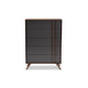 Baxton Studio Naoki Modern and Contemporary Two-Tone Grey and Walnut Finished Wood 5-Drawer Bedroom Chest