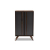 Baxton Studio Naoki Modern and Contemporary Two-Tone Grey and Walnut Finished Wood 2-Door Shoe Cabinet