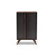Baxton Studio Naoki Modern and Contemporary Two-Tone Grey and Walnut Finished Wood 2-Door Shoe Cabinet