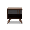 Baxton Studio Naoki Modern and Contemporary Two-Tone Grey and Walnut Finished Wood 1-Drawer Nightstand WHI-LV15ST15240-Columbia-Dark-Grey-NS