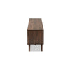 Baxton Studio Naoki Modern and Contemporary Two-Tone Grey and Walnut Finished Wood TV Stand with Drop-Down Compartments