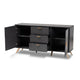 Baxton Studio Kelson Modern and Contemporary Dark Grey and Gold Finished Wood 2-Door Sideboard Buffet WHI-LV19BFT1917-Dark-Grey-Buffet