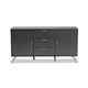 Baxton Studio Kelson Modern and Contemporary Dark Grey and Gold Finished Wood 2-Door Sideboard Buffet WHI-LV19BFT1917-Dark-Grey-Buffet