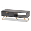 Baxton Studio Kelson Modern and Contemporary Dark Grey and Gold Finished Wood Coffee Table WHI-LV19CFT1914-Dark-Grey-CT