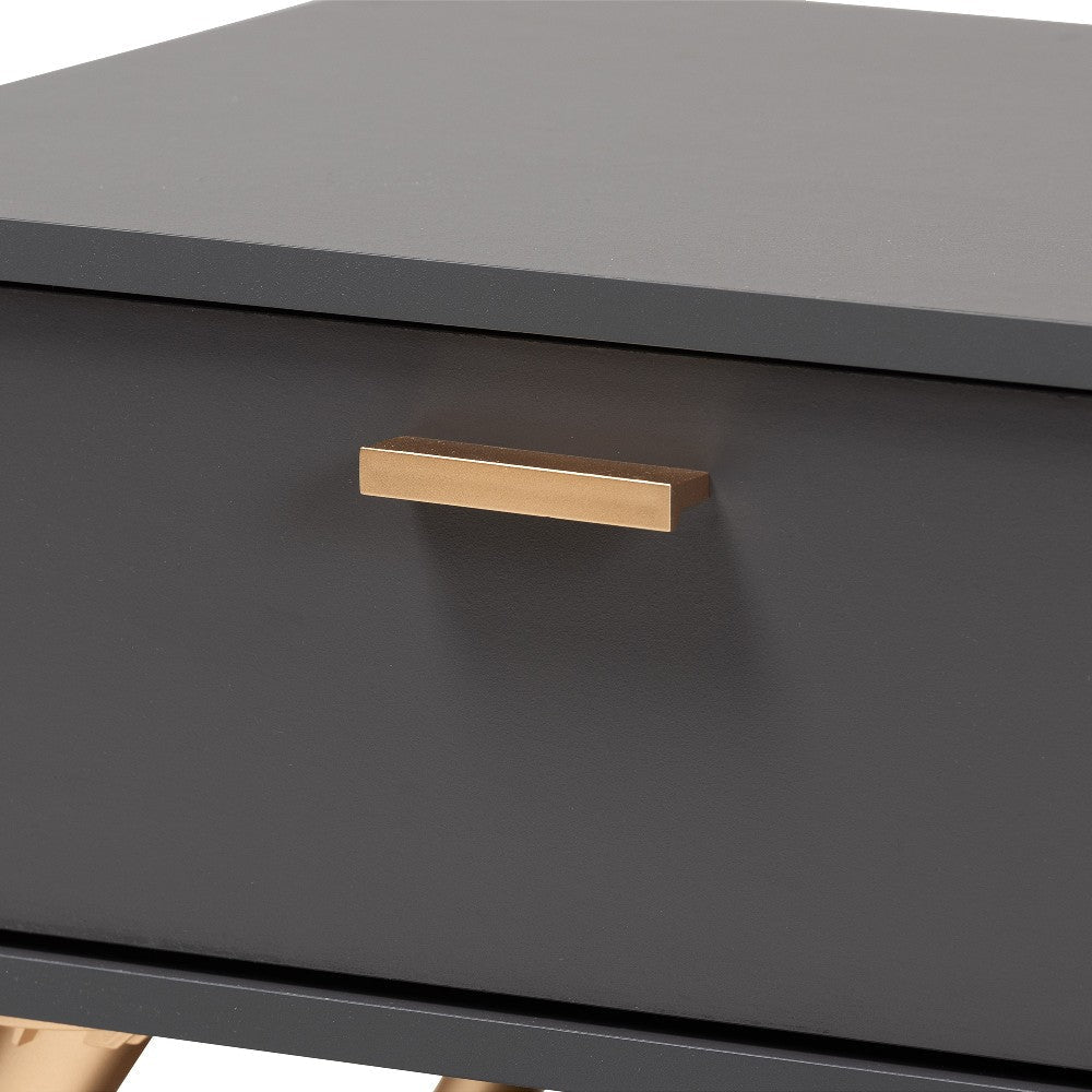 Baxton Studio Kelson Modern and Contemporary Dark Grey and Gold Finished Wood Coffee Table WHI-LV19CFT1914-Dark-Grey-CT