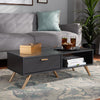 Baxton Studio Kelson Modern and Contemporary Dark Grey and Gold Finished Wood Coffee Table
