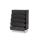 Baxton Studio Kelson Modern and Contemporary Dark Grey and Gold Finished Wood 5-Drawer Chest WHI-LV19COD1923-Dark-Grey-5DW-Chest