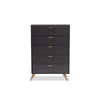 Baxton Studio Kelson Modern and Contemporary Dark Grey and Gold Finished Wood 5-Drawer Chest WHI-LV19COD1923-Dark-Grey-5DW-Chest
