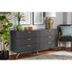 Baxton Studio Kelson Modern and Contemporary Dark Grey and Gold Finished Wood 6-Drawer Dresser