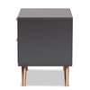 Baxton Studio Kelson Modern and Contemporary Dark Grey and Gold Finished Wood 2-Drawer Nightstand WHI-LV19ST1924-Dark-Grey-NS
