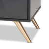 Baxton Studio Kelson Modern and Contemporary Dark Grey and Gold Finished Wood 2-Drawer Nightstand WHI-LV19ST1924-Dark-Grey-NS