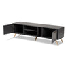 Baxton Studio Kelson Modern and Contemporary Dark Grey and Gold Finished Wood TV Stand WHI-LV19TV1912-Dark-Grey-TV