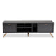 Baxton Studio Kelson Modern and Contemporary Dark Grey and Gold Finished Wood TV Stand WHI-LV19TV1912-Dark-Grey-TV