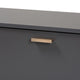 Baxton Studio Kelson Modern and Contemporary Dark Grey and Gold Finished Wood TV Stand WHI-LV19TV1912-Dark-Grey-TV