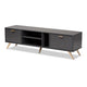 Baxton Studio Kelson Modern and Contemporary Dark Grey and Gold Finished Wood TV Stand WHI-LV19TV1912-Dark-Grey-TV