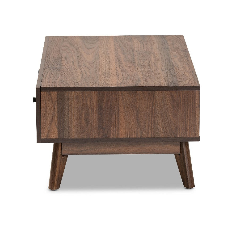 Baxton Studio Hartman Mid-Century Modern Walnut Brown Finished Wood Coffee Table WHI-LV23CFT23140WI-Columbia-CT