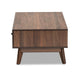Baxton Studio Hartman Mid-Century Modern Walnut Brown Finished Wood Coffee Table WHI-LV23CFT23140WI-Columbia-CT