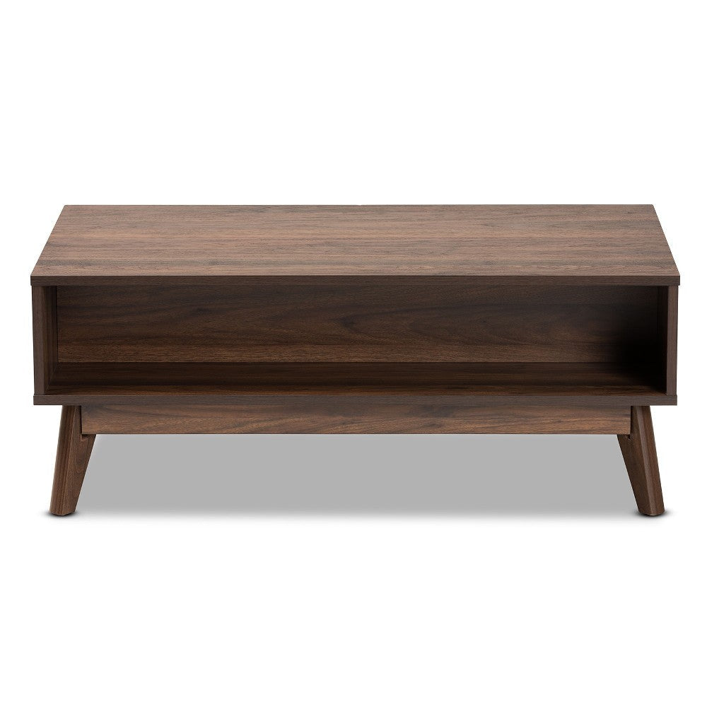 Baxton Studio Hartman Mid-Century Modern Walnut Brown Finished Wood Coffee Table WHI-LV23CFT23140WI-Columbia-CT