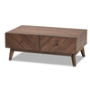 Baxton Studio Hartman Mid-Century Modern Walnut Brown Finished Wood Coffee Table WHI-LV23CFT23140WI-Columbia-CT