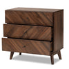 Baxton Studio Hartman Mid-Century Modern Walnut Brown Finished Wood 3-Drawer Storage Chest WHI-LV23COD23230WI-Columbia-3DW-Chest