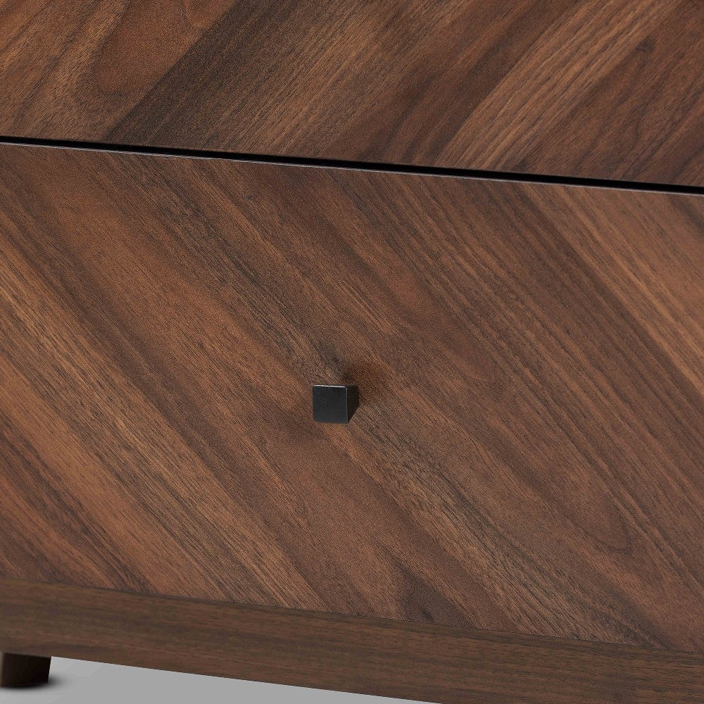 Baxton Studio Hartman Mid-Century Modern Walnut Brown Finished Wood 3-Drawer Storage Chest WHI-LV23COD23230WI-Columbia-3DW-Chest