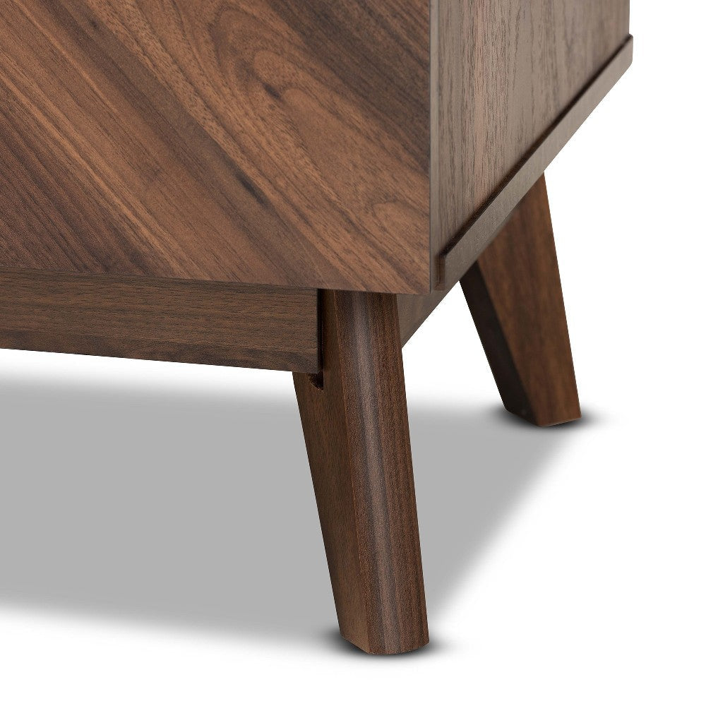 Baxton Studio Hartman Mid-Century Modern Walnut Brown Finished Wood 3-Drawer Storage Chest WHI-LV23COD23230WI-Columbia-3DW-Chest
