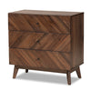Baxton Studio Hartman Mid-Century Modern Walnut Brown Finished Wood 3-Drawer Storage Chest WHI-LV23COD23230WI-Columbia-3DW-Chest