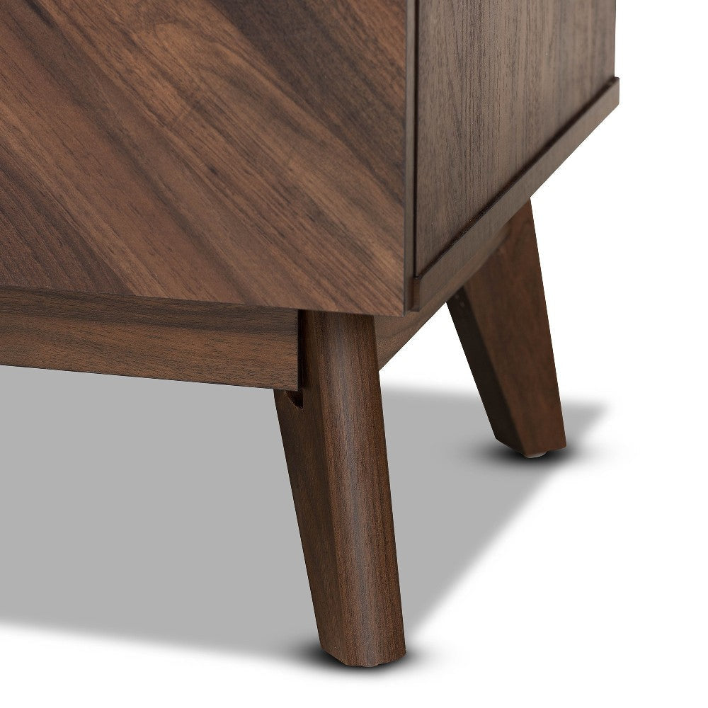 Baxton Studio Hartman Mid-Century Modern Walnut Brown Finished Wood 5-Drawer Storage Chest WHI-LV23COD23231WI-Columbia-5DW-Chest