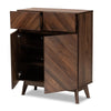 Baxton Studio Hartman Mid-Century Modern Walnut Brown Finished Wood Shoe Cabinet WHI-LV23SC23150WI-Columbia-Shoe-Cabinet