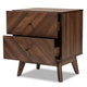 Baxton Studio Hartman Mid-Century Modern Walnut Brown Finished Wood 2-Drawer Nightstand WHI-LV23ST2324WI-Columbia-NS