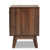 Baxton Studio Hartman Mid-Century Modern Walnut Brown Finished Wood 2-Drawer Nightstand WHI-LV23ST2324WI-Columbia-NS