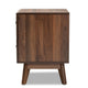 Baxton Studio Hartman Mid-Century Modern Walnut Brown Finished Wood 2-Drawer Nightstand WHI-LV23ST2324WI-Columbia-NS