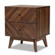 Baxton Studio Hartman Mid-Century Modern Walnut Brown Finished Wood 2-Drawer Nightstand WHI-LV23ST2324WI-Columbia-NS