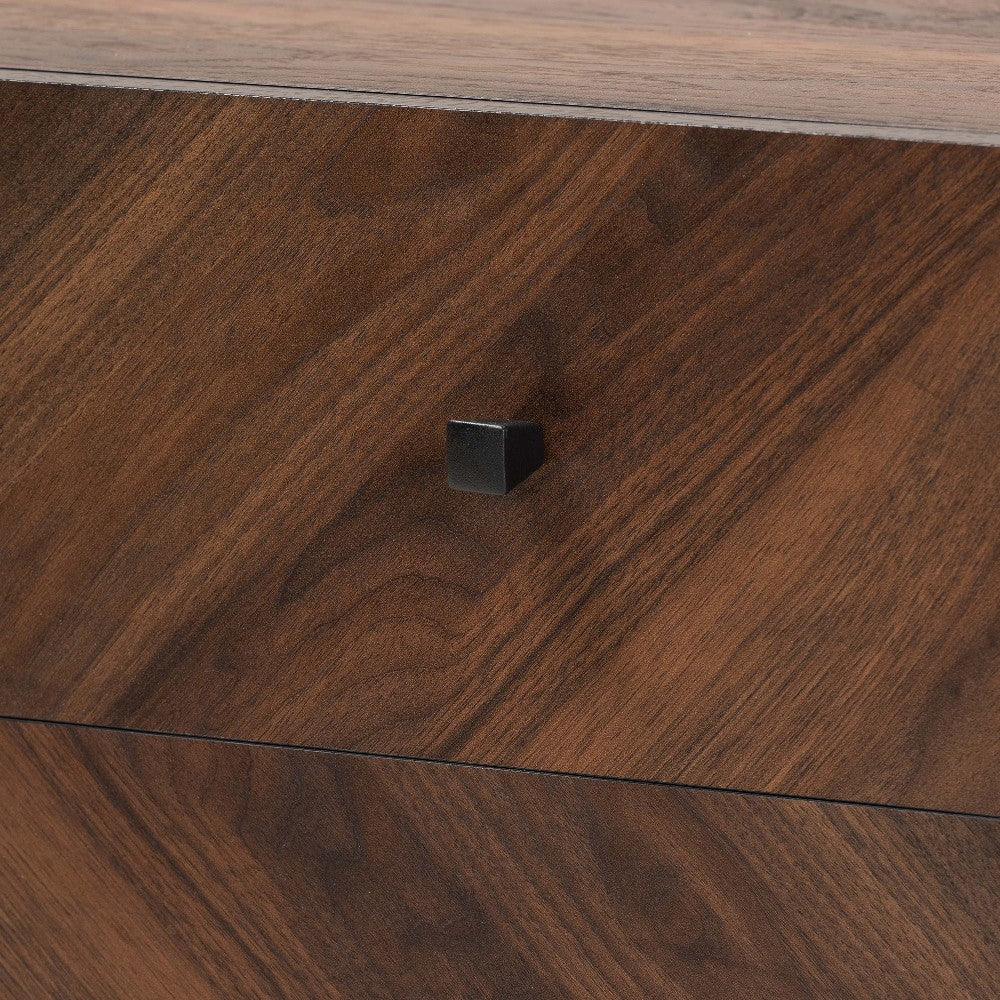 Baxton Studio Hartman Mid-Century Modern Walnut Brown Finished Wood TV Stand WHI-LV23TV2312WI-Columbia-TV