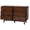 Baxton Studio Markell Mid-Century Modern Transitional Walnut Brown Finished Wood 6-Drawer Dresser WHI-LV44COD44231WI-CLB-6DW-Dresser