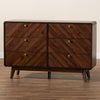 Baxton Studio Markell Mid-Century Modern Transitional Walnut Brown Finished Wood 6-Drawer Dresser WHI-LV44COD44231WI-CLB-6DW-Dresser