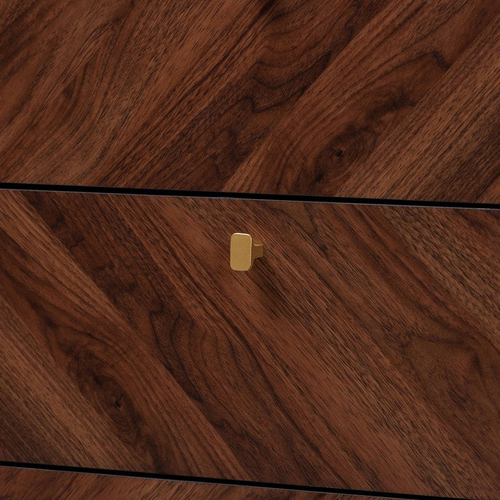 Baxton Studio Markell Mid-Century Modern Transitional Walnut Brown Finished Wood 5-Drawer Storage Chest WHI-LV44COD4423WI-CLB-5DW-Chest