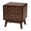 Baxton Studio Markell Mid-Century Transitional Walnut Brown Finished Wood 2-Drawer Nightstand WHI-LV44ST4424WI-CLB-NS