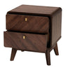 Baxton Studio Markell Mid-Century Transitional Walnut Brown Finished Wood 2-Drawer Nightstand WHI-LV44ST4424WI-CLB-NS