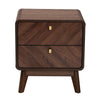 Baxton Studio Markell Mid-Century Transitional Walnut Brown Finished Wood 2-Drawer Nightstand WHI-LV44ST4424WI-CLB-NS