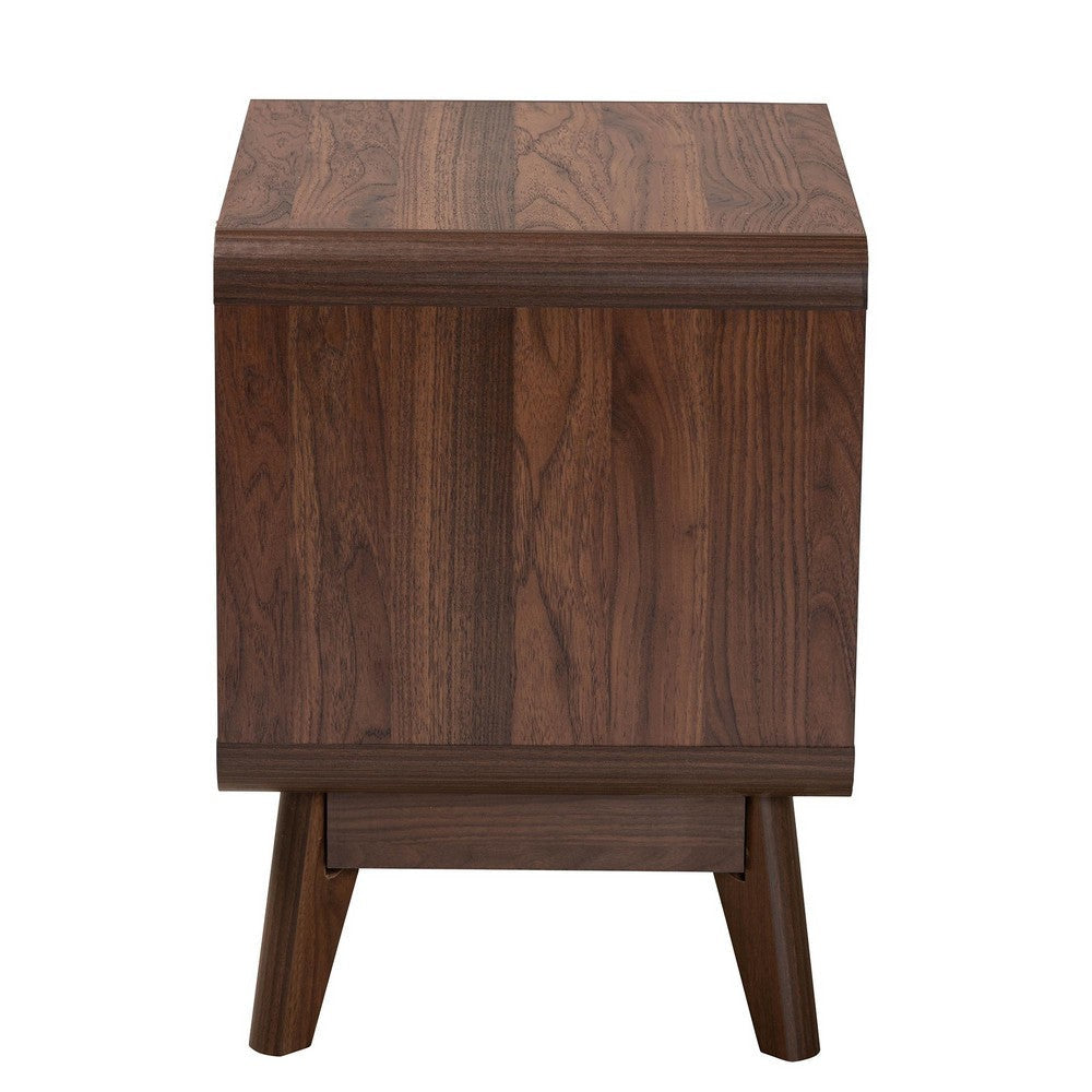 Baxton Studio Markell Mid-Century Transitional Walnut Brown Finished Wood 2-Drawer Nightstand WHI-LV44ST4424WI-CLB-NS