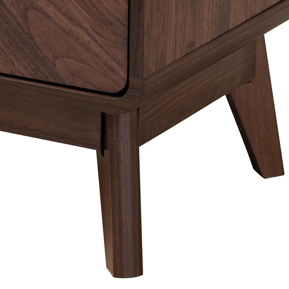 Baxton Studio Markell Mid-Century Transitional Walnut Brown Finished Wood 2-Drawer Nightstand WHI-LV44ST4424WI-CLB-NS