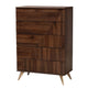 Baxton Studio Graceland Mid-Century Modern Transitional Walnut Brown Finished Wood 5-Drawer Storage Chest WHI-LV45COD4523WI-CLB-5DW-Chest