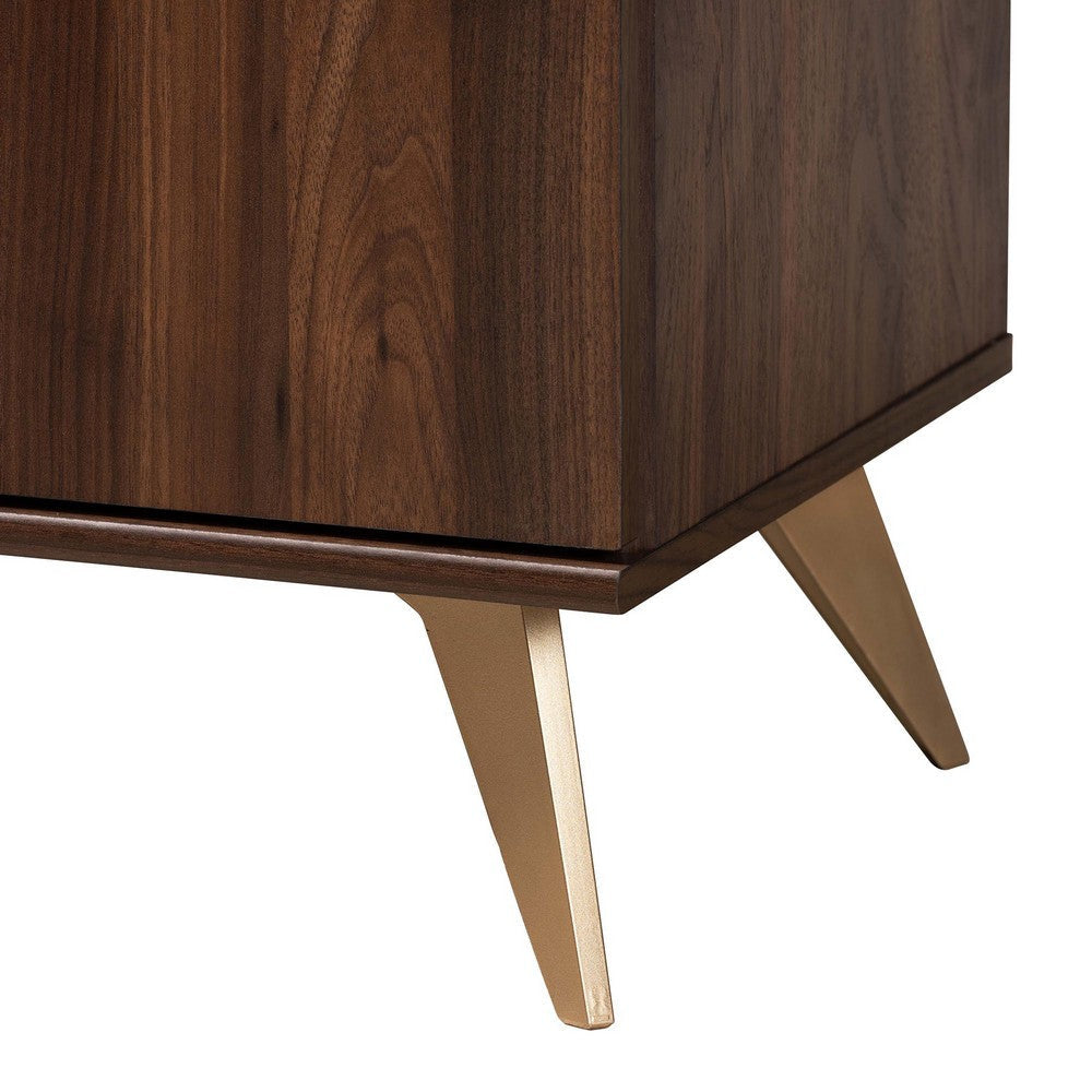 Baxton Studio Graceland Mid-Century Modern Transitional Walnut Brown Finished Wood 5-Drawer Storage Chest WHI-LV45COD4523WI-CLB-5DW-Chest